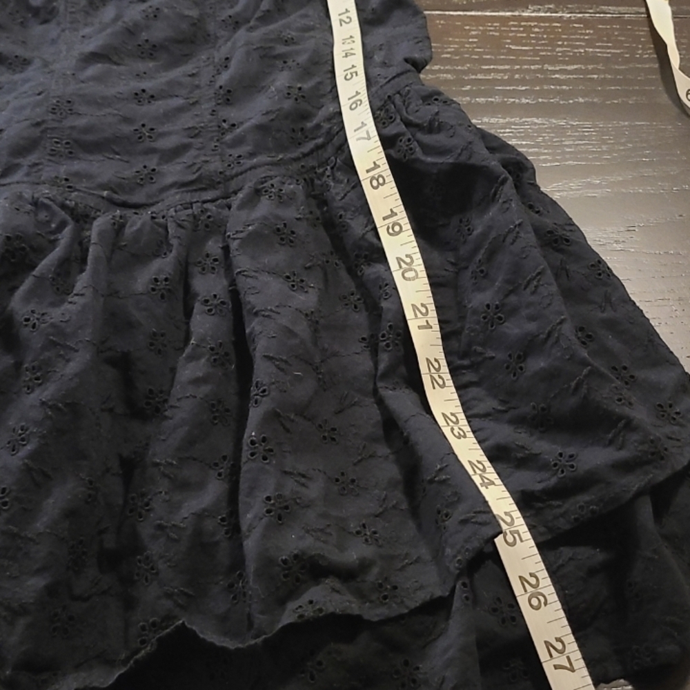 #90 - Black Eyelet Lace Ruffle Layer Skirt Romper, Medium - Picture 9 of 10